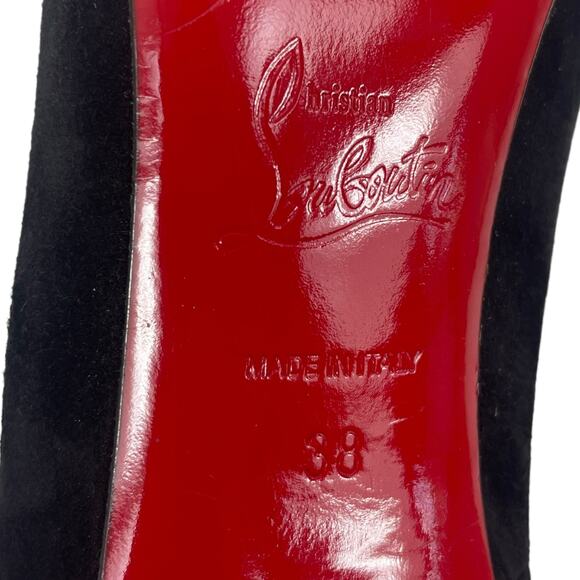 Christian Louboutin So Kate 120 Suede Pointed Toe Pumps Black Size 38 - Picture 12 of 13